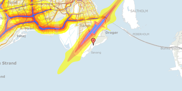 Trafikstøjkort på Fælledvej 125, 2791 Dragør