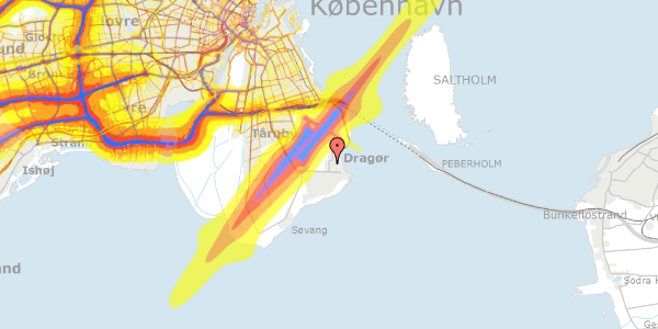 Trafikstøjkort på Hartkornsvej 30, 2791 Dragør