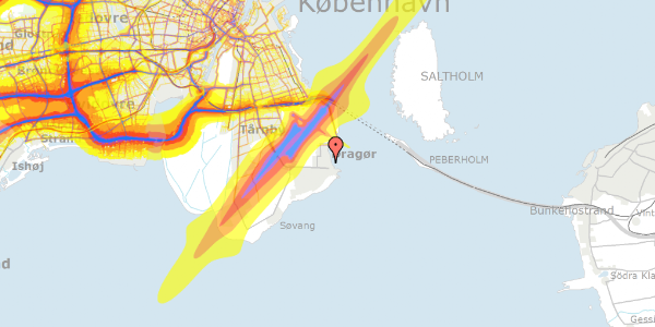 Trafikstøjkort på Hollændervej 6, 2791 Dragør