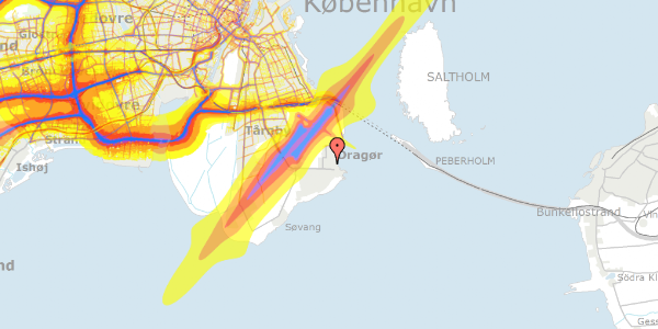 Trafikstøjkort på Hollændervej 31, 2791 Dragør