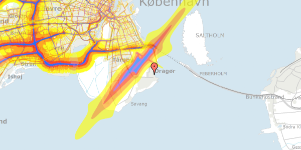 Trafikstøjkort på Hollændervej 38, 2791 Dragør