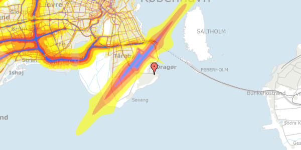 Trafikstøjkort på Jægervej 19, 2791 Dragør