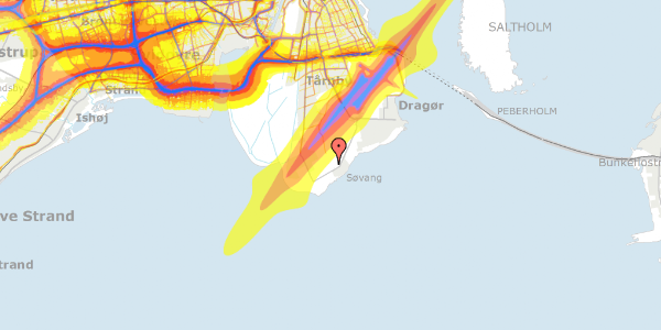 Trafikstøjkort på Kalvebodvej 61, 2791 Dragør