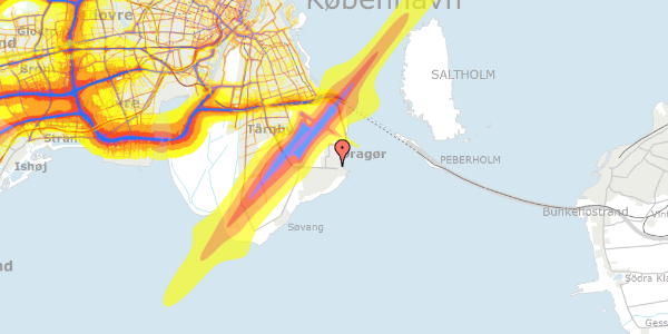 Trafikstøjkort på Kirkevej 169B, 2791 Dragør