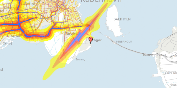 Trafikstøjkort på Kirkevej 170, 2791 Dragør