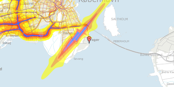 Trafikstøjkort på Kongevejen 1B, 1. , 2791 Dragør