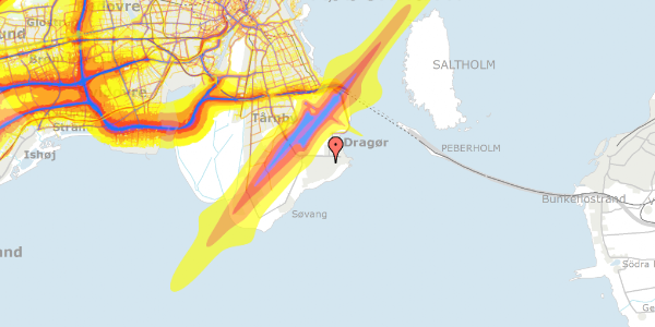 Trafikstøjkort på Lundeager 6, 2791 Dragør