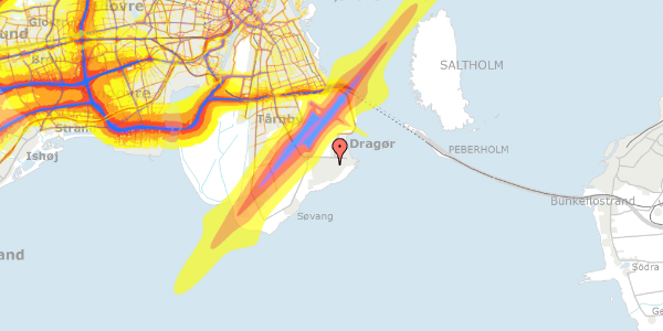 Trafikstøjkort på Lundeager 21, 2791 Dragør