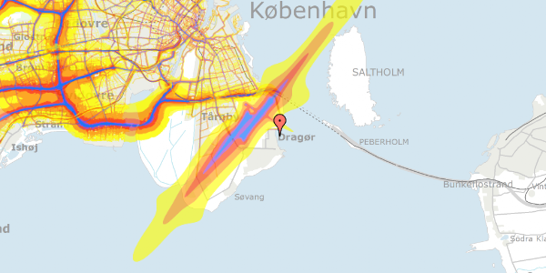 Trafikstøjkort på Nordstrands Alle 1, 2791 Dragør