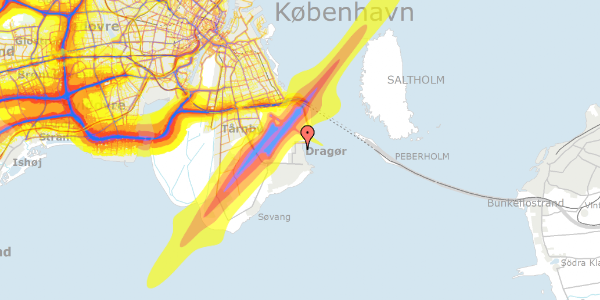 Trafikstøjkort på Nordstrands Alle 2A, 2791 Dragør