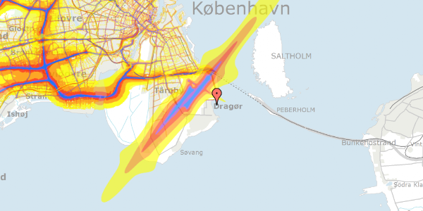 Trafikstøjkort på Nordstrands Alle 11B, 2791 Dragør