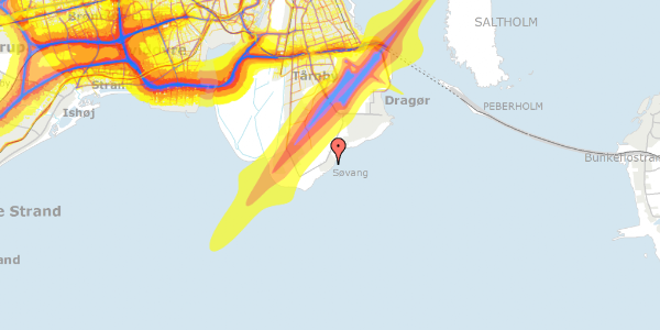 Trafikstøjkort på Poppelvej 135, 2791 Dragør