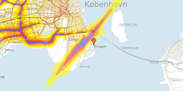 Trafikstøjkort på Raagaards Alle 13, 2791 Dragør