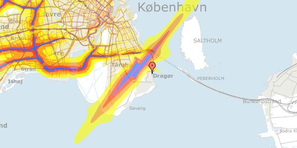 Trafikstøjkort på Raagaards Alle 16, 2791 Dragør