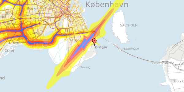 Trafikstøjkort på Raagaards Alle 20, 2791 Dragør