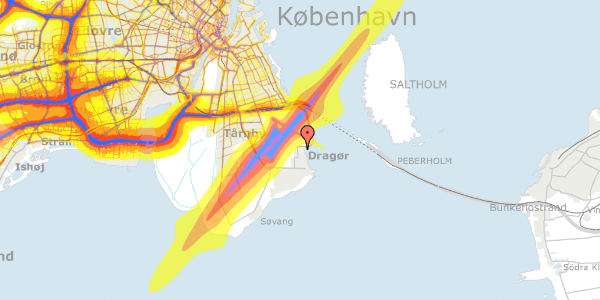 Trafikstøjkort på Rybakkevej 3, 2791 Dragør