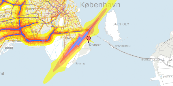 Trafikstøjkort på Rybakkevej 9, 2791 Dragør