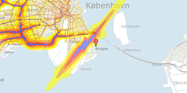 Trafikstøjkort på Skansevej 5, 2791 Dragør