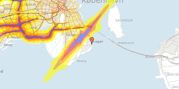 Trafikstøjkort på Stationsvænget 9, 1. th, 2791 Dragør