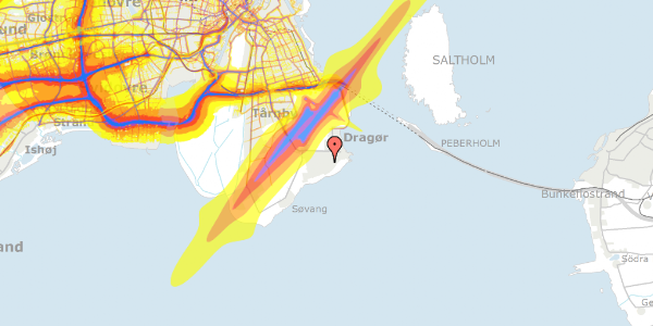 Trafikstøjkort på Sydstrandsvej 35, 2791 Dragør