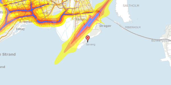 Trafikstøjkort på Søvej 140, 2791 Dragør