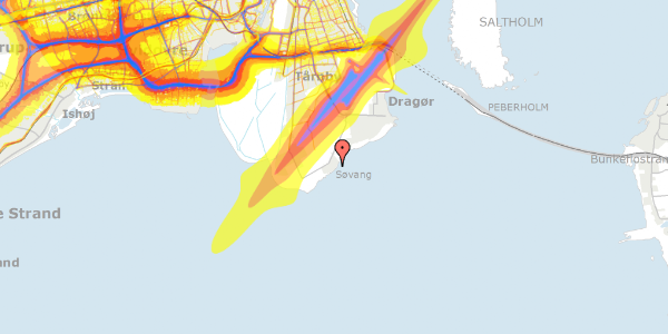 Trafikstøjkort på Søvej 142, 2791 Dragør