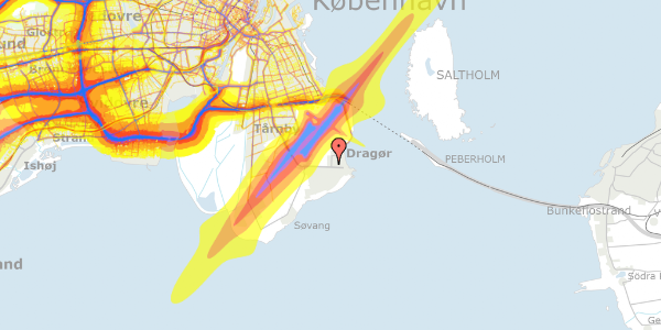 Trafikstøjkort på Thimandsvænget 3, 2791 Dragør