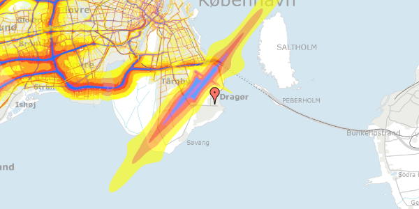 Trafikstøjkort på Thimandsvænget 15, 2791 Dragør