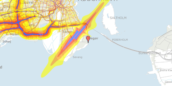 Trafikstøjkort på Vestgrønningen 38A, st. th, 2791 Dragør