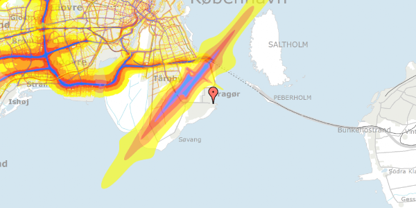 Trafikstøjkort på Wiedergården 49, 2791 Dragør