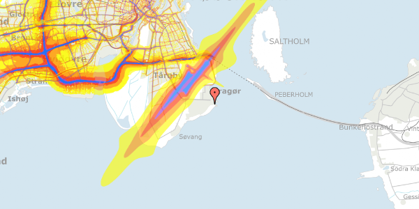 Trafikstøjkort på Wiedersvej 14, 2791 Dragør