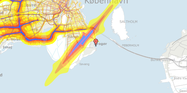 Trafikstøjkort på Øresunds Alle 16B, 1. th, 2791 Dragør