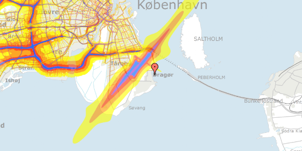 Trafikstøjkort på Øresunds Alle 66, 2791 Dragør