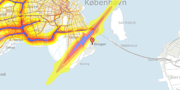 Trafikstøjkort på Ålegårdsvænget 13, 2791 Dragør