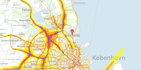 Trafikstøjkort på Adolphsvej 11, 2820 Gentofte