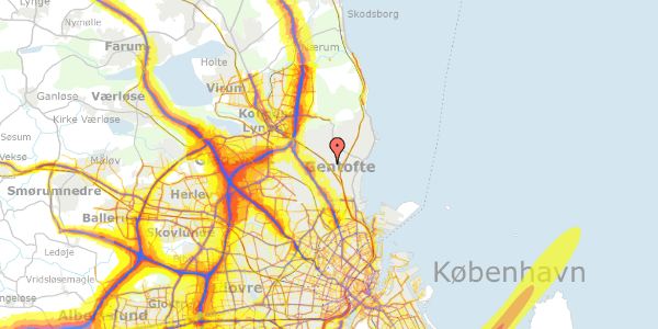 Trafikstøjkort på Adolphsvej 19, 2820 Gentofte