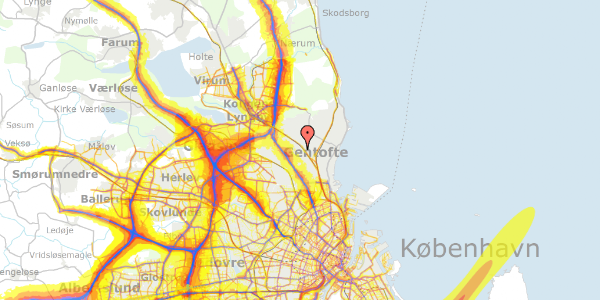 Trafikstøjkort på Adolphsvej 39, 2820 Gentofte