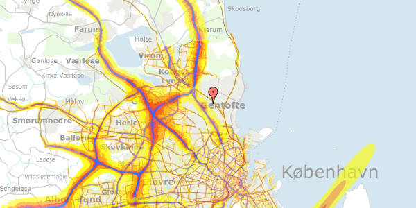 Trafikstøjkort på Adolphsvej 66, 3. tv, 2820 Gentofte