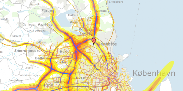 Trafikstøjkort på Agertoften 1, st. , 2820 Gentofte