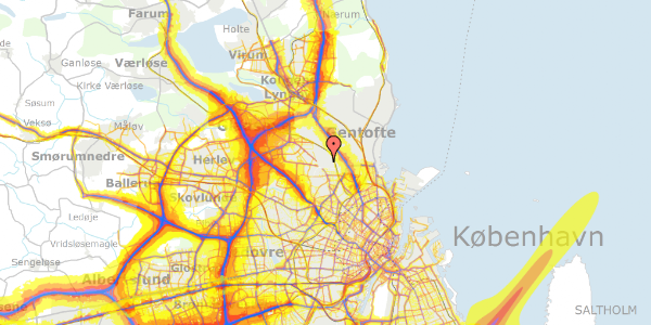 Trafikstøjkort på Almindingen 48, 2870 Dyssegård