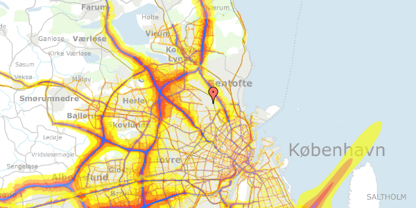 Trafikstøjkort på Almindingen 65, 2870 Dyssegård