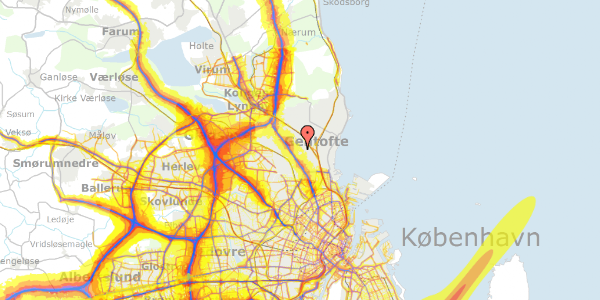 Trafikstøjkort på Anemonevej 58, 2820 Gentofte