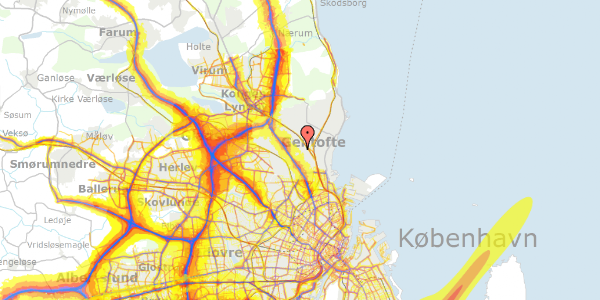 Trafikstøjkort på Baunegårdsvej 45, 1. , 2820 Gentofte