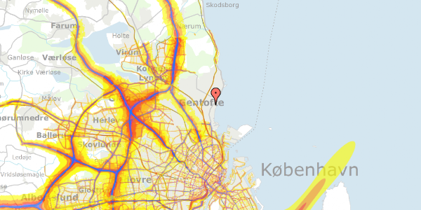 Trafikstøjkort på Blidahpark 28, 2900 Hellerup