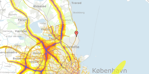 Trafikstøjkort på Bloksbjerget 3, 2930 Klampenborg