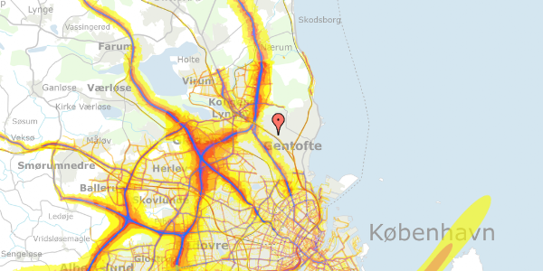 Trafikstøjkort på Brogårdsvej 18, st. th, 2820 Gentofte