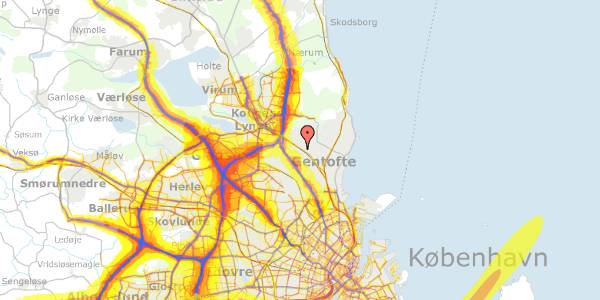 Trafikstøjkort på Brogårdsvej 22, kl. , 2820 Gentofte