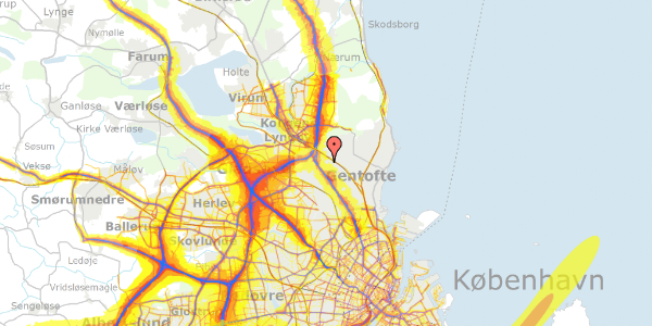 Trafikstøjkort på Brogårdsvej 65, 2820 Gentofte