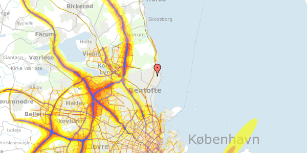 Trafikstøjkort på Broholms Alle 19A, 1. 2, 2920 Charlottenlund