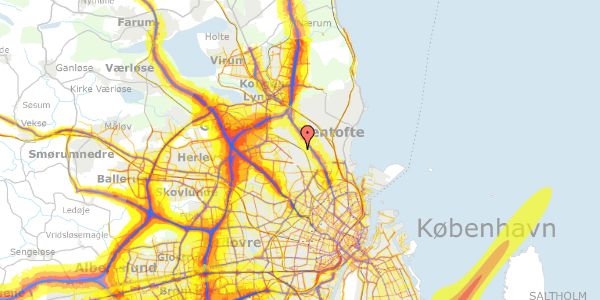 Trafikstøjkort på Brødrevej 26, 2870 Dyssegård